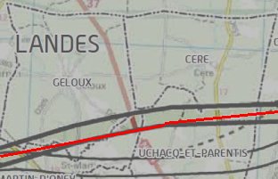 Les élus de l'agglomération souhaitent que le tracé de 100 mètres définitif passe le plus au nord possible du bourg d'Uchacq et le plus au sud possible de celui de Geloux.