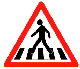 Le panneau de signalisation A13b indique la proximité de passage(s) pour piétons situé à une distance d’environ 150 mètres en rase campagne et 50 mètres en agglomération.